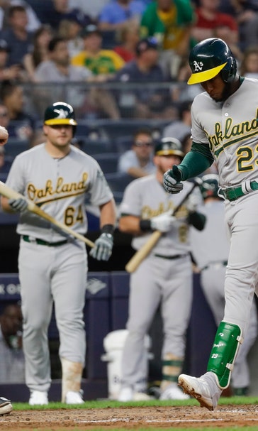 Profar leads Athletics to an 8-2 victory over the Yankees